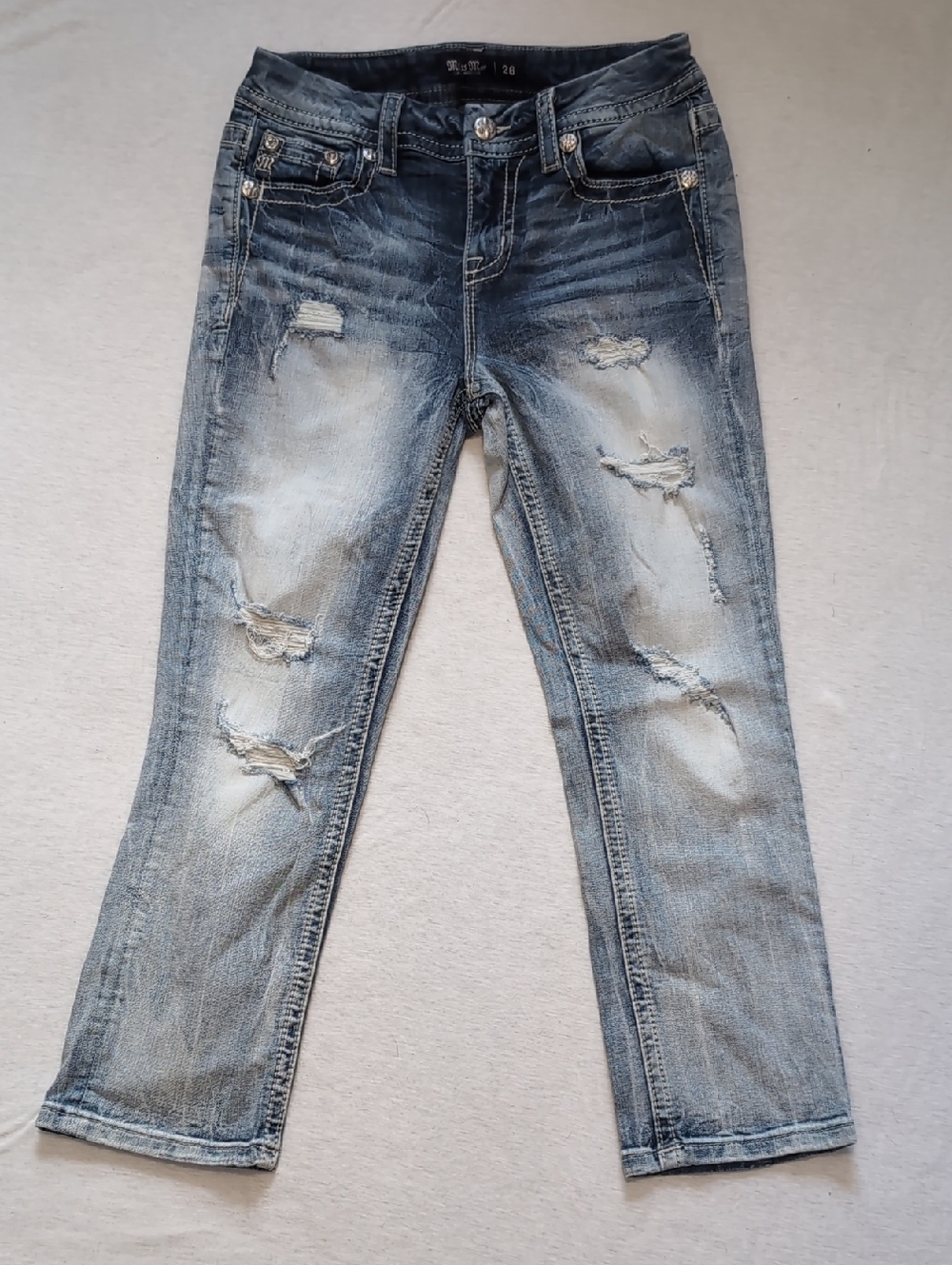 Miss Me - Embellished Dreamcatcher Skinny Jeans - Light Blue - Picture 4 of 6